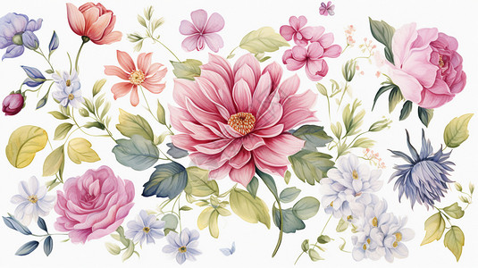 粉红色的花卉图案图片