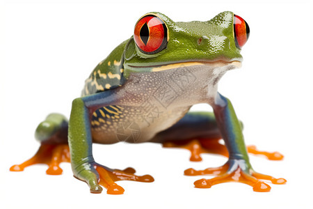 红眼蛙野生红眼树蛙插画