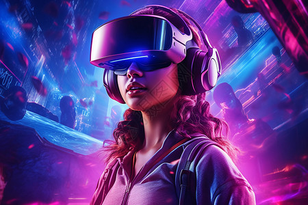 耳机海报素材高级的VR眼镜背景