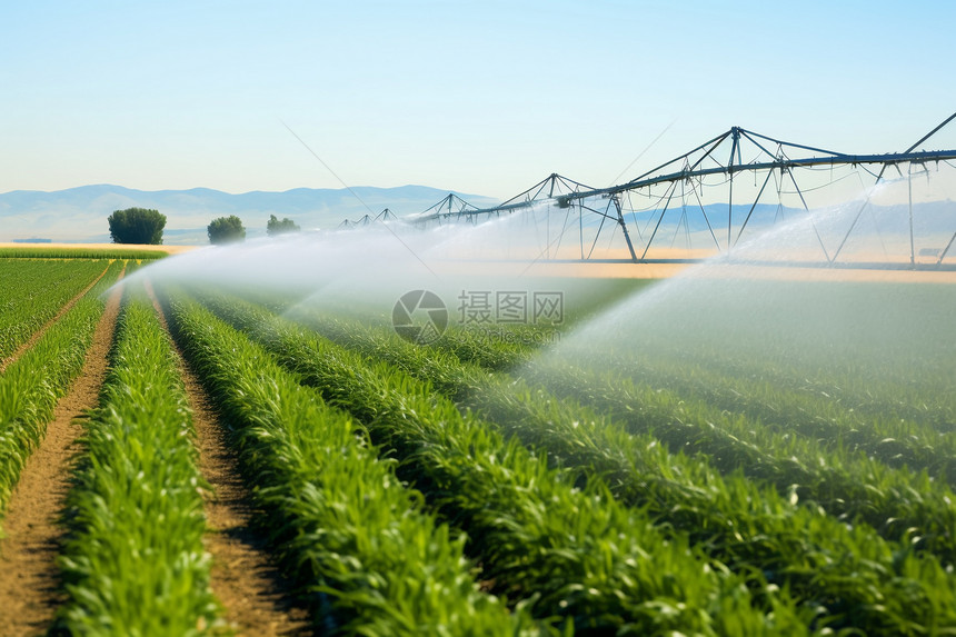 农田里的灌溉设备图片