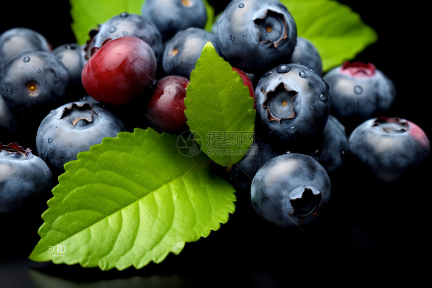 新鲜多汁的蓝莓图片