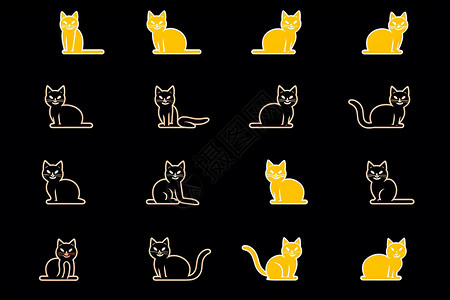 简易版猫咪卡通插图图片