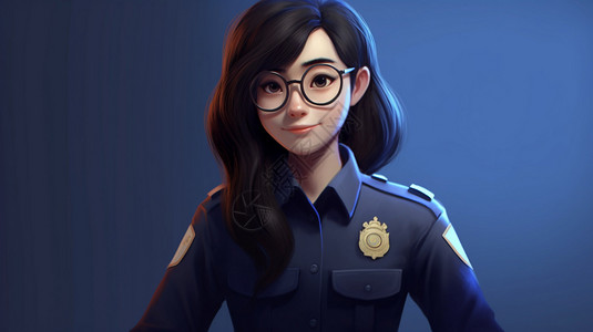 卡通的警察女性图片