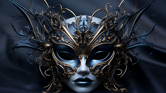 金属面具女郎的概念图背景图片