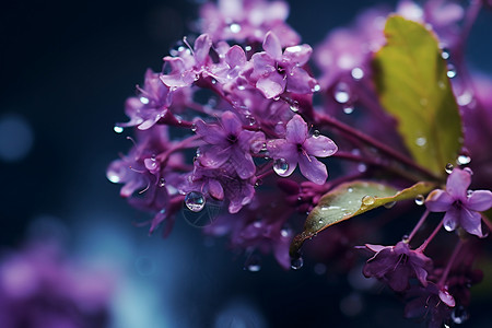 美丽的紫色绣线菊花朵图片