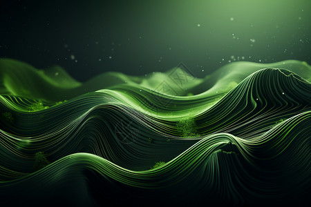 绿色曲线光效立体抽象线条背景设计图片