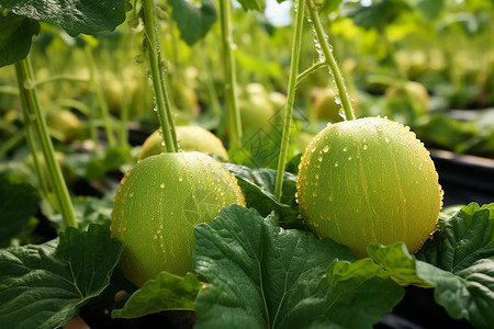 农场中种植的甜瓜高清图片