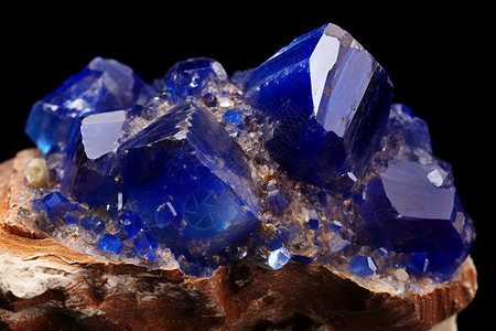 蓝色天然晶体矿石图片