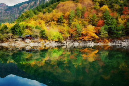 公园的秋天景观图片