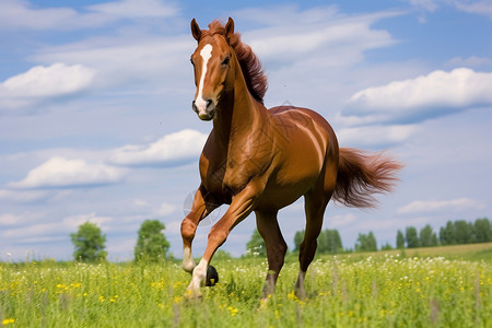 步态草原上奔跑的马儿背景