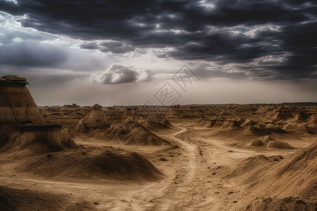 著名的戈壁沙漠景观背景图片