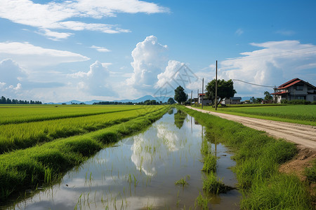 乡村中的稻田图片