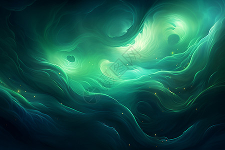 梦幻迷人的抽象绿色波浪图片