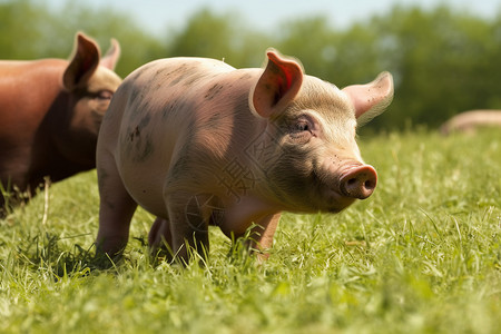 农场的喂养的猪图片