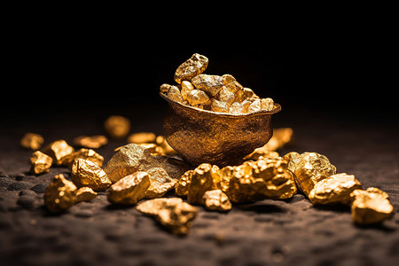 矿山黄金宝藏背景图片