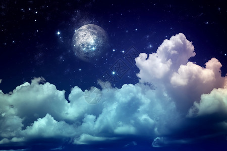 月亮星座夜晚的天空壁纸设计图片