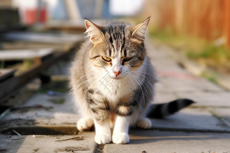 悲伤的宠物猫图片