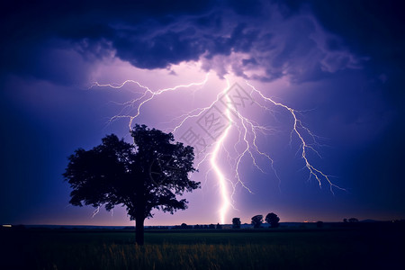 电闪雷鸣的天气背景图片