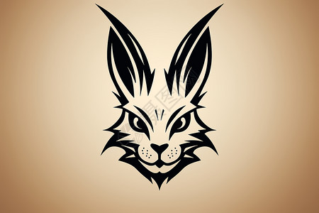 创意艺术线性兔子插图背景图片