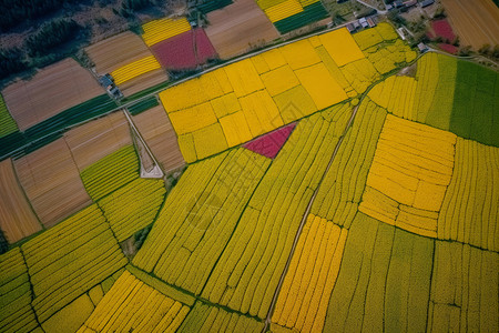 鸟瞰麦田辽阔的麦田鸟瞰图背景