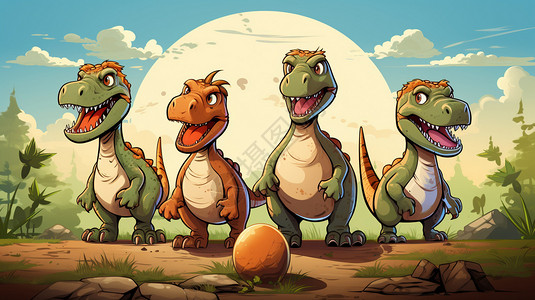 三个恐龙背景图片