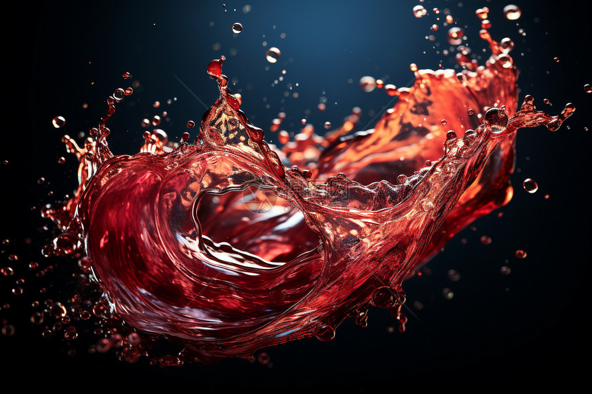 创意飞溅红酒液体图片