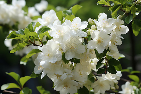 纯白色的茉莉花背景图片