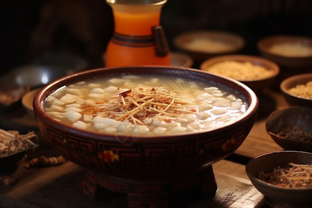 九九重阳中式背景重阳节特色的米酒制品背景