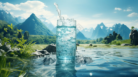 纯净天然天然矿物质饮用水设计图片