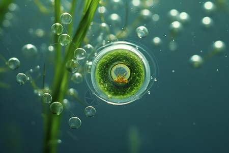 漂浮的微生物高清图片