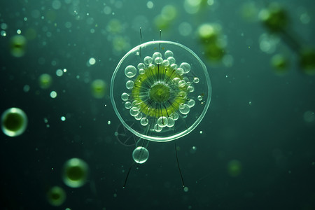 水母与泡泡可爱的浮游生物背景
