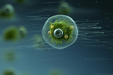 浮游微生物放大鞭毛虫高清图片