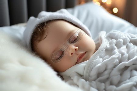 卧室休息的小婴儿背景图片