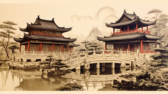 中国风庭院图片