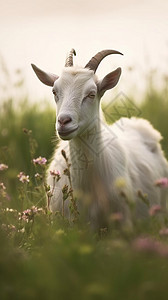 草地上的山羊高清图片
