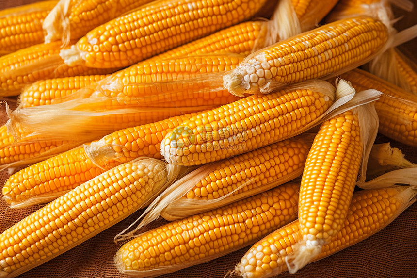 农场收获的玉米粮食图片