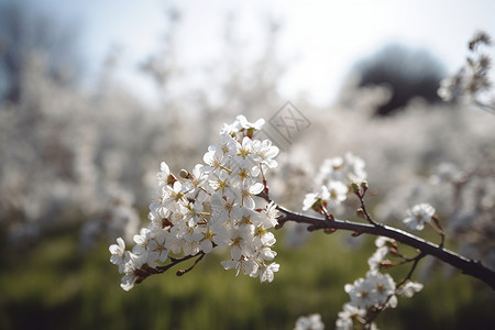 枝头绽放的鲜花背景图片