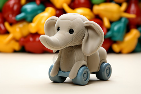 可爱大象塑料大象玩具车背景