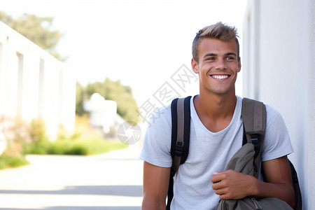 开心微笑的外国男子背景图片