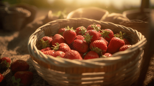 美味的草莓果实图片