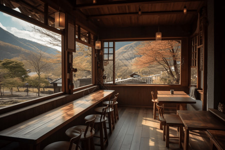 餐厅座位乡村乡村风格的日本餐厅设计图片