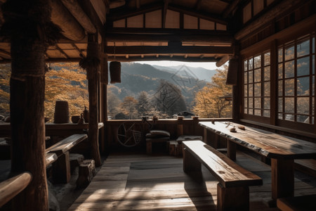 在桌山坐落在山边的餐厅设计图片