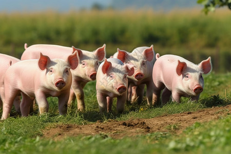 农场里养殖的小猪图片