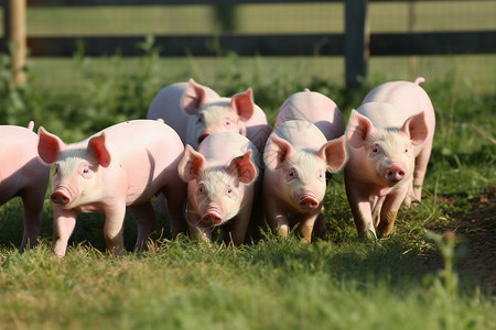猪肉生产农场里的小猪背景