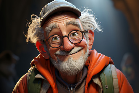 老人头发3D角色设计设计图片