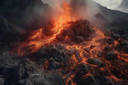 熔岩和火山图片