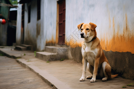 可爱的田园犬背景图片