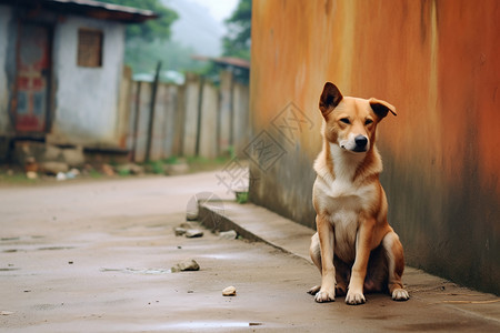 街道上的狗狗背景图片