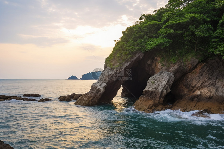 夏季热带度假岛屿的美丽景观图片