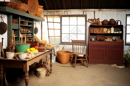 乡村生活的工具房背景图片